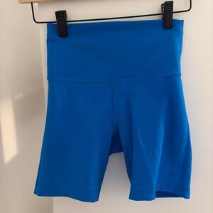 Blue Lululemon biker shorts